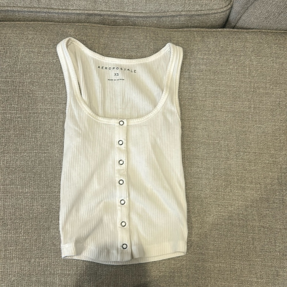 Aeropostale cropped button tank top size XS